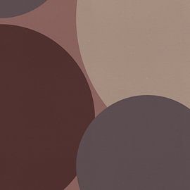 Moderne abstrakte Kunst. Geometrische Formen in Rosa, Taupe, Braun, Beige VI von Dina Dankers