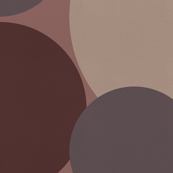Modern abstract art. Geometric shapes in pink, taupe, brown, beige VI by Dina Dankers