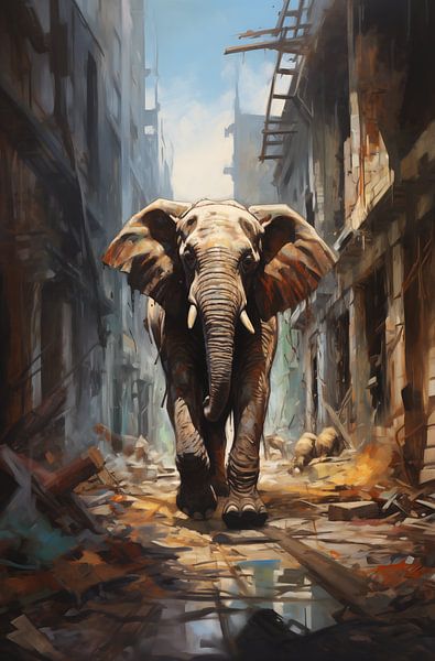 Solitude in Ruïnes: De Tocht van de Urban Olifant van Emil Husstege