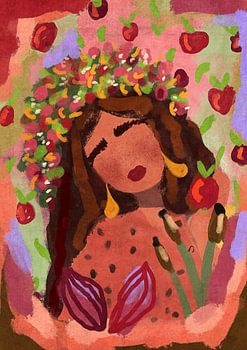 Woman and apples