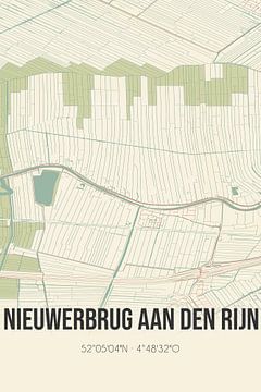 Vieille carte de Nieuwerbrug aan den Rijn (Hollande méridionale) sur Rezona