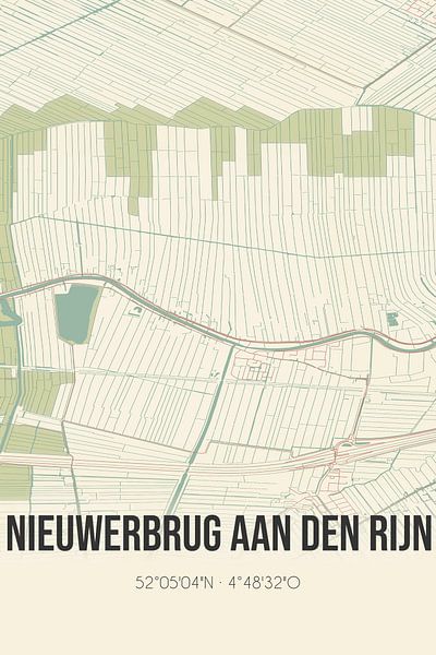Vintage map of Nieuwerbrug aan den Rijn (South Holland) by Prints of Place