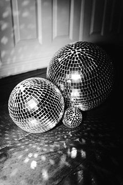Discoballen in zwart-wit