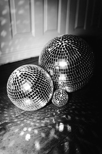 Discoballen in zwart-wit
