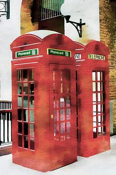 Deux cabines téléphoniques rouges sur Dorothy Berry-Lound