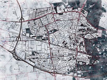Kaart van Ede in de stijl 'White Winter' van Maporia