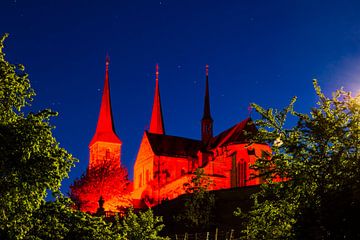 Klooster Michelsberg in Bamberg bij nacht