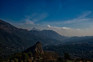 View of beautiful mountains and blue sky in Spain. by Edith van Aken