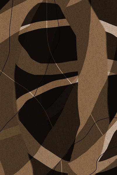 Modern abstract minimalist retro artwork in brown, beige, black VIII by Dina Dankers
