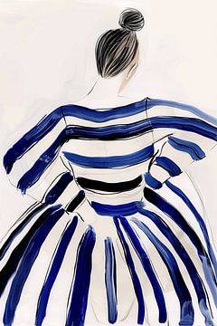 Vrouw in blauw van Artsy