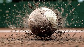 Tennisball auf Sandplatz: Dynamik und Staub von Frank Heinz