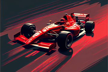 Formule 1 - Art vectoriel voiture de course sur Tim Kunst en Fotografie