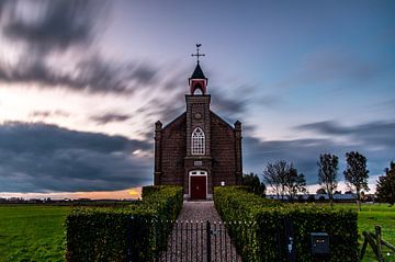 Kerkje Homoet net na zonsondergang