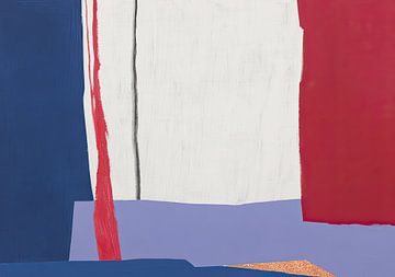 Abstracte compositie in rood, blauw en wit van Niklas Maximilian