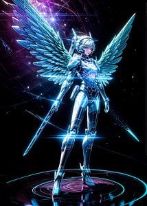 Blue Girl Robot Sci Fi Anime