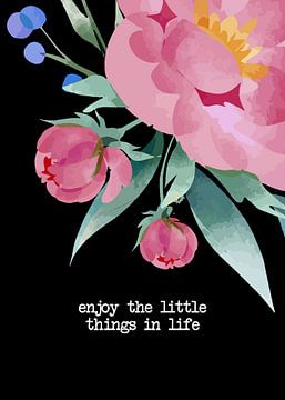 Enjoy the little things - Motivierender Spruch & Positives Denken von Millennial Prints