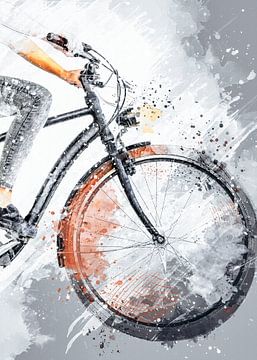 Biker aquarel sport #bike van JBJart Justyna Jaszke