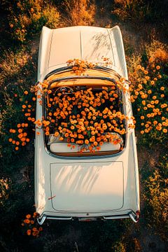 Flowers in a convertible - nature's play of colours by Poster Art Shop