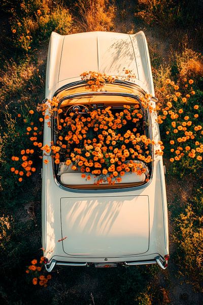 Flowers in a convertible - nature's play of colours by Poster Art Shop