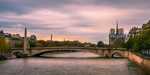 Paris, Seine, Notre Dame bei Nacht