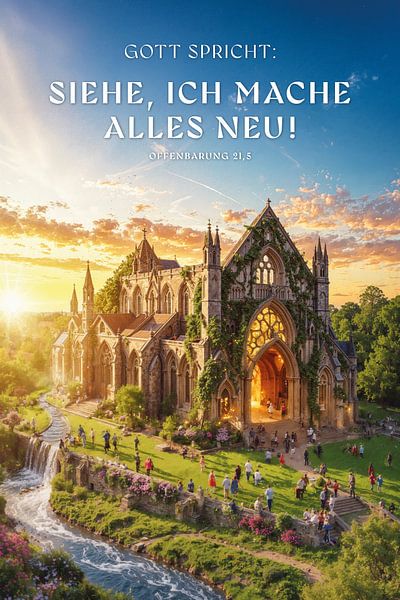 Verset de l'année 2026 Motif Eglise ouverte par Jonathan Schöps | UNDARSTELLBAR.COM — Pensées visuelles sur Dieu
