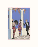 The summer | Historical Art Deco Fashion Print | Historical fashion ad | Classic, Art Nouveau, blue,