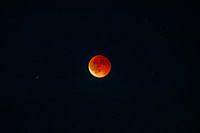 Solar eclipse with blood moon
