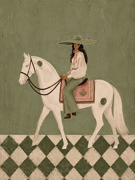 Cowboy Print, Trendy Western Boho Art