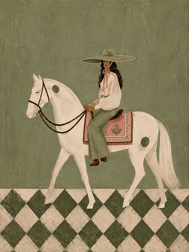 Cowboy Print, Trendy Western Boho Art