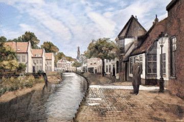 Haarlem Brouwersgracht around 1930 by Erwin Bak