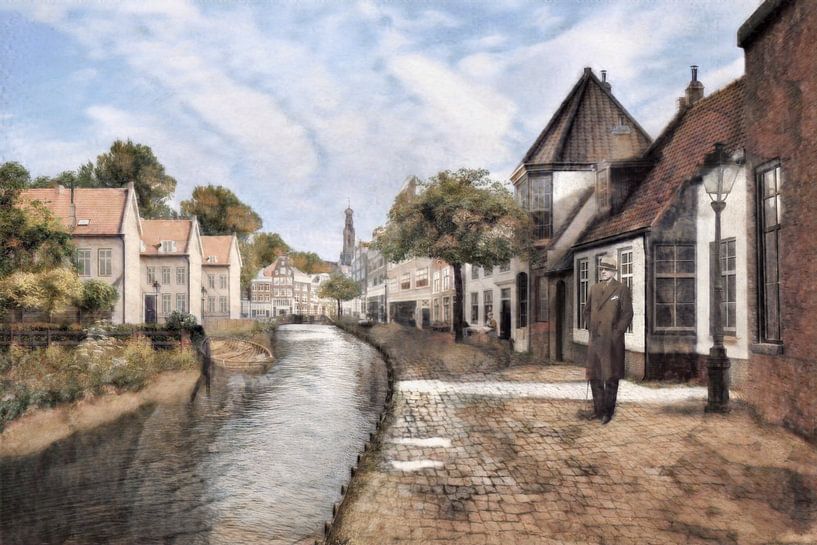 Haarlem Brouwersgracht around 1930 by Erwin Bak