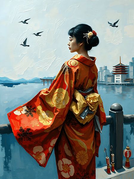 Echo of silence Geisha by Jolique Arte