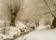 Eyserbeek door Simpelveld in de sneeuw van John Kreukniet thumbnail