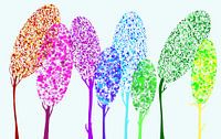 Moderne kunst - Kleurrijke bomen van Patricia Piotrak thumbnail