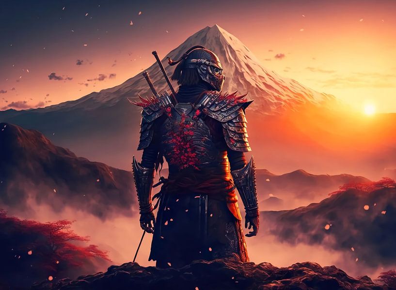 Landschap Samurai Krijger van Steven Kingsbury