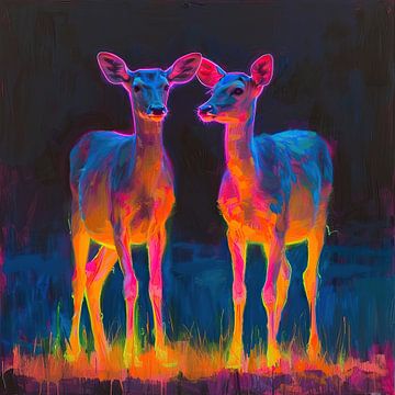 Silhouette de faune en néon sur Caprices d'Art