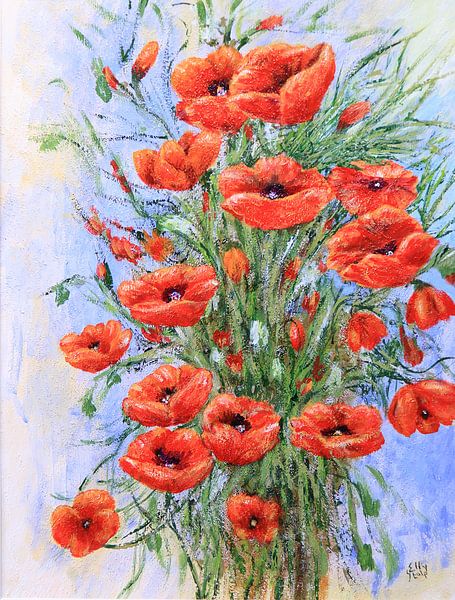 Schilderij met prachtige rode klaprozen. Klaproos van Bobsphotography