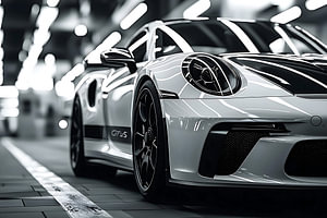 Schwarzer und weißer Porsche 911 GT3