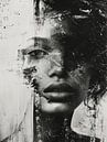 Modern and abstract portrait in black and white by Carla Van Iersel thumbnail