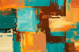 Peinture acrylique géométrique colorée sur Poster Art Shop