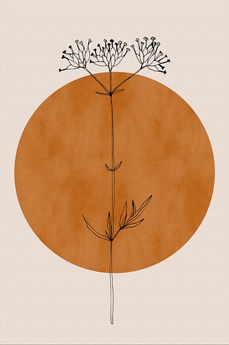 Japandi botanische bloem op terra no. 8