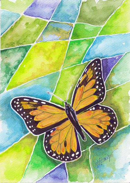 Geel Monarch Butterfly van Bojan Eftimov