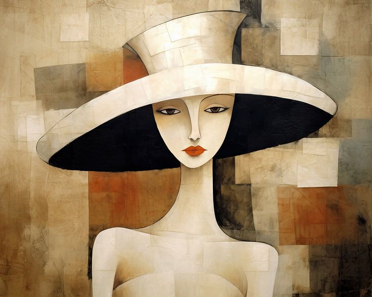 Woman with Hat 70.75 by Eye catching paintings