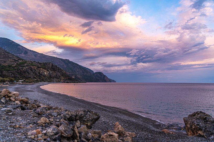 Beach of Sougia , Crete by Peter Schickert