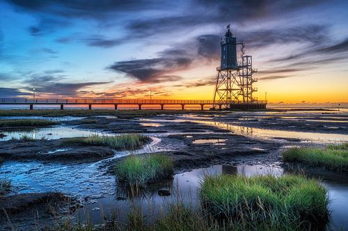 Silence on the Wadden Sea – The Obereversand lighthouse at sunset by Steffen Peters