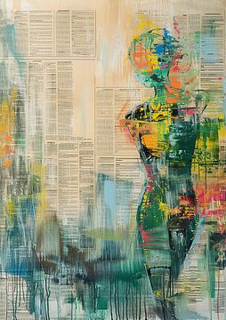 Abstract Vrouw | Vrouw Silhouet van Blikvanger Schilderijen