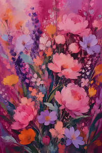 Blumenpracht in Rosa und Lila – farbenfrohes Blumenbild