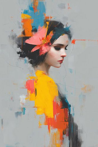 Abstract Portret in Vloeiende Kleuren no.5