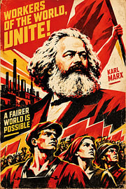 Propagandaposter van Karl Marx – Duitse filosoof en politiek denker