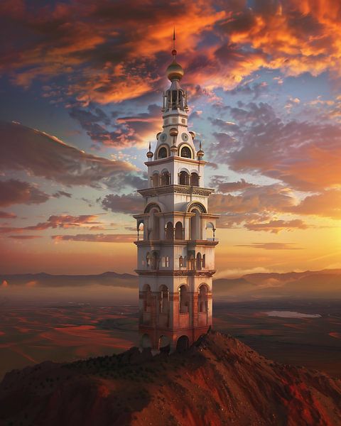 Lichtstralen omarmen de kerk van fernlichtsicht